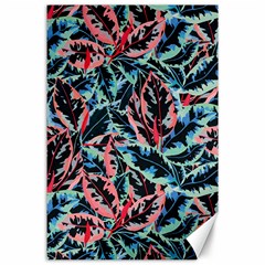 Leaves Pattern Patterns Colorful Canvas 24  X 36 