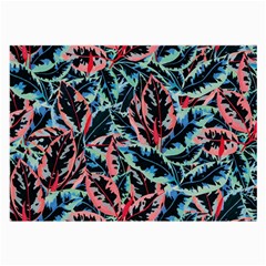 Leaves Pattern Patterns Colorful Large Glasses Cloth