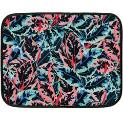 Leaves Pattern Patterns Colorful Two Sides Fleece Blanket (mini)