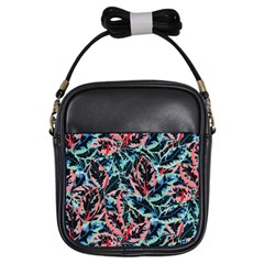 Leaves Pattern Patterns Colorful Girls Sling Bag