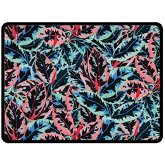 Leaves Pattern Patterns Colorful Fleece Blanket (large)