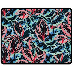 Leaves Pattern Patterns Colorful Fleece Blanket (medium)