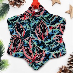 Leaves Pattern Patterns Colorful Ornament (snowflake)