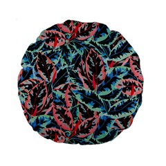 Leaves Pattern Patterns Colorful Standard 15  Premium Round Cushions