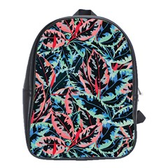 Leaves Pattern Patterns Colorful School Bag (xl)