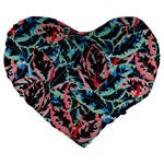 Leaves Pattern Patterns Colorful Large 19  Premium Heart Shape Cushions Front