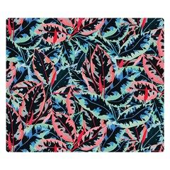 Leaves Pattern Patterns Colorful Two Sides Premium Plush Fleece Blanket (kids Size)