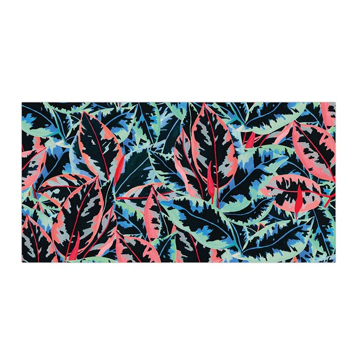 Leaves Pattern Patterns Colorful Satin Wrap 35  x 70 