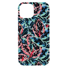 Leaves Pattern Patterns Colorful Iphone 15 Black Uv Print Pc Hardshell Case by Posterlux