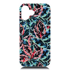 Leaves Pattern Patterns Colorful Iphone 16 Plus Black Uv Print Pc Hardshell Case