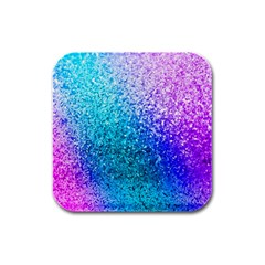 Rainbow Colors Colorful Pattern Rubber Square Coaster (4 Pack)