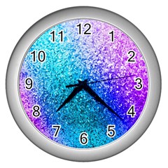 Rainbow Colors Colorful Pattern Wall Clock (silver)