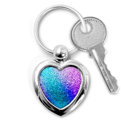 Rainbow Colors Colorful Pattern Key Chain (heart)