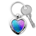 Rainbow Colors Colorful Pattern Key Chain (Heart) Front