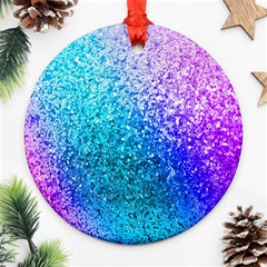 Rainbow Colors Colorful Pattern Round Ornament (two Sides)