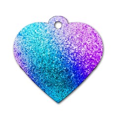 Rainbow Colors Colorful Pattern Dog Tag Heart (two Sides)