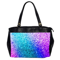 Rainbow Colors Colorful Pattern Oversize Office Handbag (2 Sides)