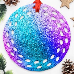 Rainbow Colors Colorful Pattern Ornament (round Filigree)