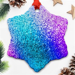 Rainbow Colors Colorful Pattern Snowflake Ornament (two Sides)