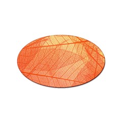 Abstract Texture Of Colorful Bright Pattern Of Transparent Leaves Of Orange And Yellow Color Sticker (oval)