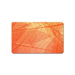 Abstract Texture Of Colorful Bright Pattern Of Transparent Leaves Of Orange And Yellow Color Magnet (name Card)