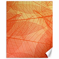 Abstract Texture Of Colorful Bright Pattern Of Transparent Leaves Of Orange And Yellow Color Canvas 11  X 14 