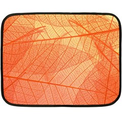 Abstract Texture Of Colorful Bright Pattern Of Transparent Leaves Of Orange And Yellow Color Fleece Blanket (mini)