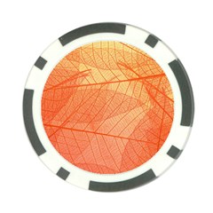 Abstract Texture Of Colorful Bright Pattern Of Transparent Leaves Of Orange And Yellow Color Poker Chip Card Guard (10 Pack)