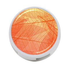 Abstract Texture Of Colorful Bright Pattern Of Transparent Leaves Of Orange And Yellow Color 4-port Usb Hub (one Side) by Posterlux