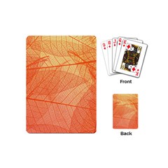 Abstract Texture Of Colorful Bright Pattern Of Transparent Leaves Of Orange And Yellow Color Playing Cards Single Design (mini)