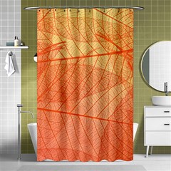 Abstract Texture Of Colorful Bright Pattern Of Transparent Leaves Of Orange And Yellow Color Shower Curtain 48  X 72  (small)  by Posterlux