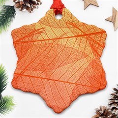 Abstract Texture Of Colorful Bright Pattern Of Transparent Leaves Of Orange And Yellow Color Ornament (snowflake)