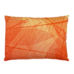 Abstract Texture Of Colorful Bright Pattern Of Transparent Leaves Of Orange And Yellow Color Pillow Case (two Sides)