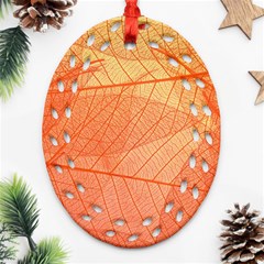 Abstract Texture Of Colorful Bright Pattern Of Transparent Leaves Of Orange And Yellow Color Ornament (oval Filigree) by Posterlux