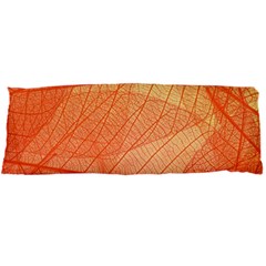 Abstract Texture Of Colorful Bright Pattern Of Transparent Leaves Of Orange And Yellow Color 21 x60  Body Pillow Case Dakimakura (two Sides)