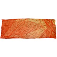 Abstract Texture Of Colorful Bright Pattern Of Transparent Leaves Of Orange And Yellow Color 15 x40  Body Pillow Case Dakimakura (two Sides)