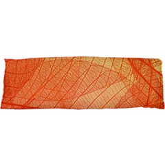 Abstract Texture Of Colorful Bright Pattern Of Transparent Leaves Of Orange And Yellow Color 21 x63  Body Pillow Case Dakimakura (two Sides)