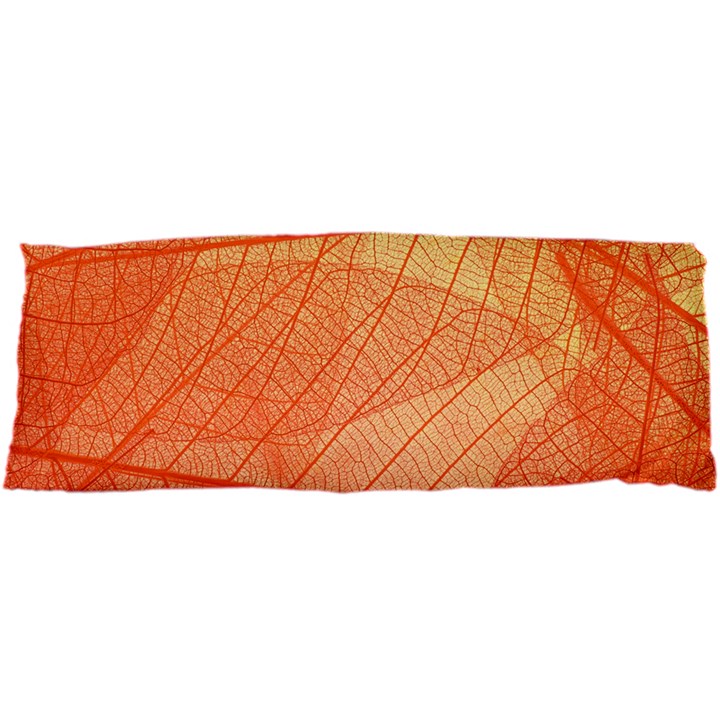 Abstract Texture Of Colorful Bright Pattern Of Transparent Leaves Of Orange And Yellow Color 25 x67  Body Pillow Case Dakimakura (Two Sides)