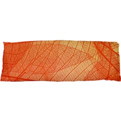 Abstract Texture Of Colorful Bright Pattern Of Transparent Leaves Of Orange And Yellow Color 25 x71  Body Pillow Case Dakimakura (two Sides)