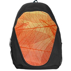 Abstract Texture Of Colorful Bright Pattern Of Transparent Leaves Of Orange And Yellow Color Backpack Bag