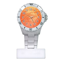 Abstract Texture Of Colorful Bright Pattern Of Transparent Leaves Of Orange And Yellow Color Plastic Nurses Watch