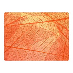 Abstract Texture Of Colorful Bright Pattern Of Transparent Leaves Of Orange And Yellow Color Two Sides Premium Plush Fleece Blanket (mini)