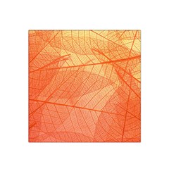 Abstract Texture Of Colorful Bright Pattern Of Transparent Leaves Of Orange And Yellow Color Satin Bandana Scarf 22  X 22 