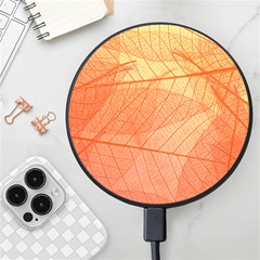 Abstract Texture Of Colorful Bright Pattern Of Transparent Leaves Of Orange And Yellow Color Wireless Fast Charger(black)