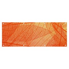 Abstract Texture Of Colorful Bright Pattern Of Transparent Leaves Of Orange And Yellow Color Banner And Sign 8  X 3 