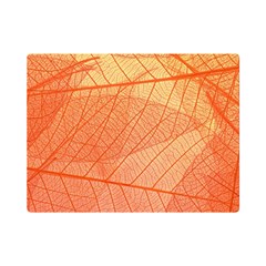 Abstract Texture Of Colorful Bright Pattern Of Transparent Leaves Of Orange And Yellow Color Premium Plush Fleece Blanket (mini)