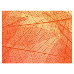 Abstract Texture Of Colorful Bright Pattern Of Transparent Leaves Of Orange And Yellow Color Premium Plush Fleece Blanket (extra Small)