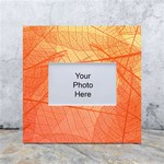 Abstract Texture Of Colorful Bright Pattern Of Transparent Leaves Of Orange And Yellow Color White Box Photo Frame 4  x 6  Front