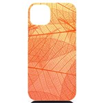 Abstract Texture Of Colorful Bright Pattern Of Transparent Leaves Of Orange And Yellow Color iPhone 14 Plus Black UV Print PC Hardshell Case Front