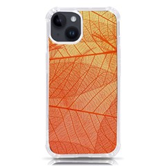 Abstract Texture Of Colorful Bright Pattern Of Transparent Leaves Of Orange And Yellow Color Iphone 14 Tpu Uv Print Case